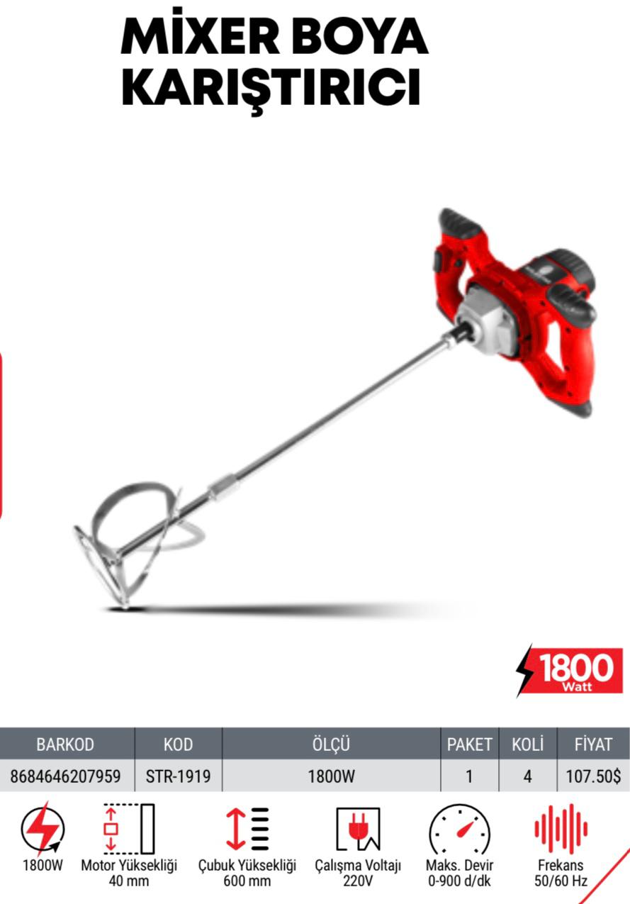 MİXER BOYA KARIŞTIRICI  1800WT STAR