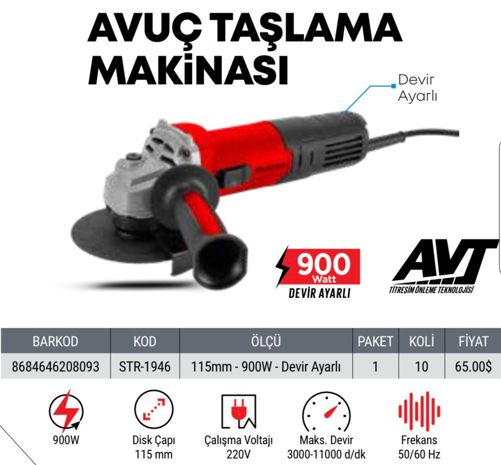 AVUÇ TAŞLAMA MAKİNASI 900W  DEVİRLİ  STAR