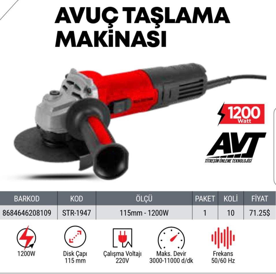 AVUÇ TAŞLAMA MAKİNASI 1200W STAR