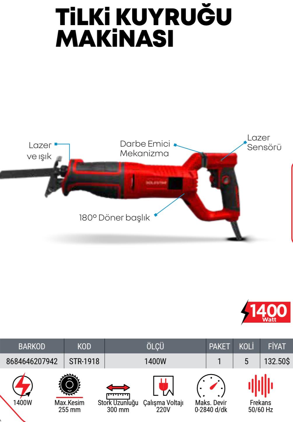 TİLKİ KUYRUĞU MAKİNASI 1400WT STAR